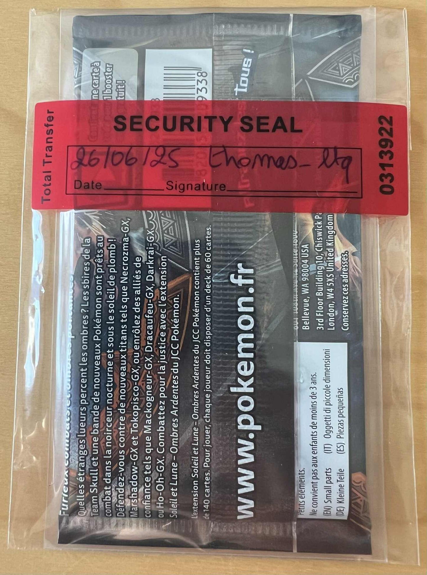 Pokémon - Booster SL03 Ombres Ardentes illustration Marshadow - 2017 - FR