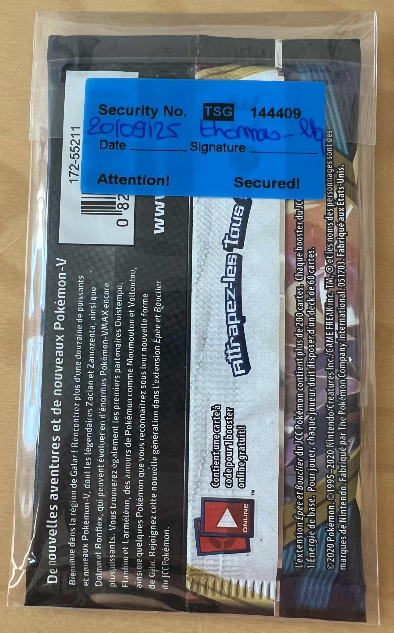 Pokémon - Booster Epée & Bouclier EB01 Epée et Bouclier Illustration Zamazenta - 2020 - FR