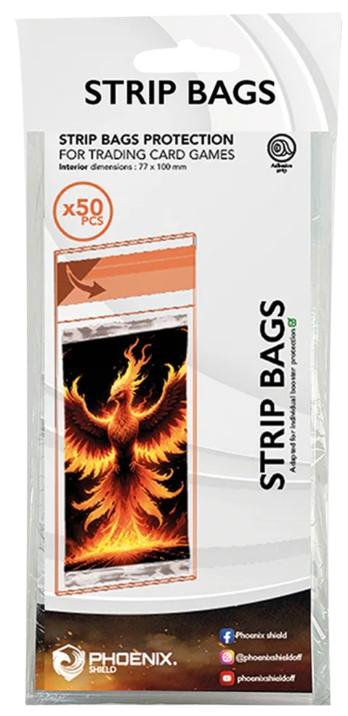 Phoenix Shield - Paquet de 50 protèges cartes pour booster : Strip Bags